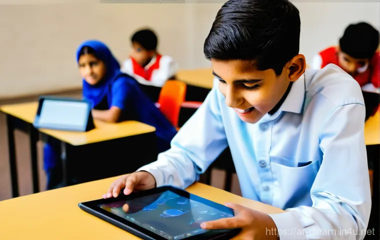 디지털 교육학 - **Prompt 1: The Evolving Classroom: From Traditional to Interactive Learning**
    "A vibrant and br...