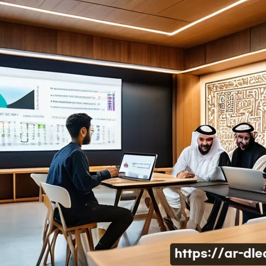 디지털 교육의 효율적인 방법 - **A vibrant, bustling scene of a modern online learning hub:** "A brightly lit digital workspace, sh...