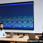 디지털 교육에서의 학습자 참여 - A vibrant digital classroom scene showcasing an interactive virtual forum designed for Arabic-speaki...