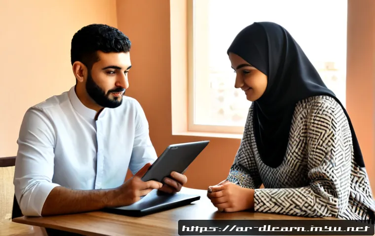 Home 14 디지털 교육의 비교 분석 - Photorealistic side-by-side comparison of digital education methods in a modern Arab family home, le...